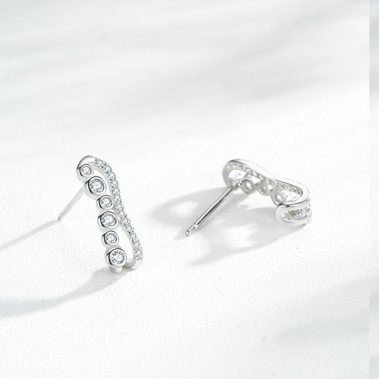 Orecchini da donna in oro bianco 750 585 375 vero oro, orecchini geometrici con moissanite orecchini anallergici per matrimonio