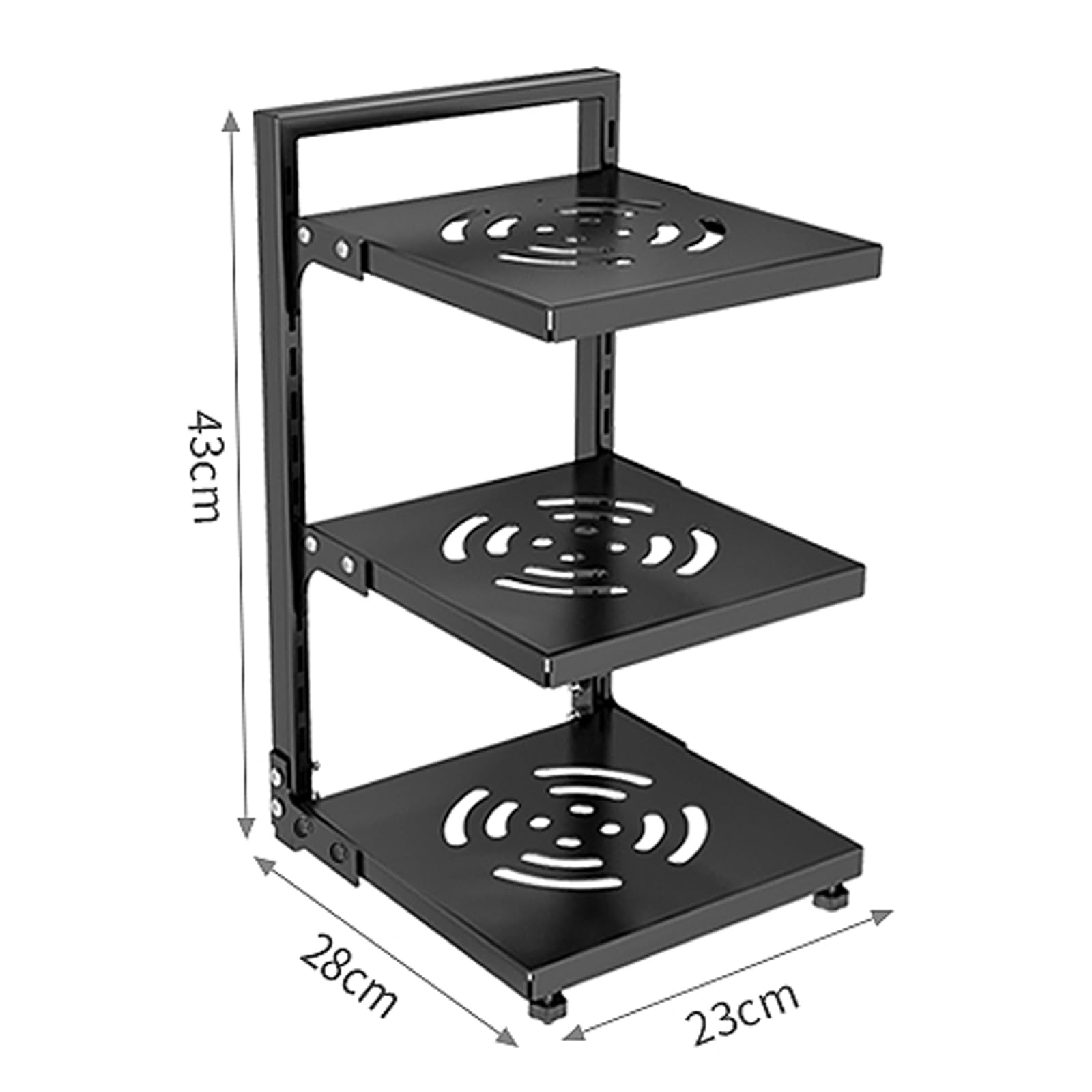 Organizador de ollas y sartenes: estante ajustable de 3 capas para ollas de cocina y soporte para tapa para un almacenamiento eficiente y organización que ahorra espacio