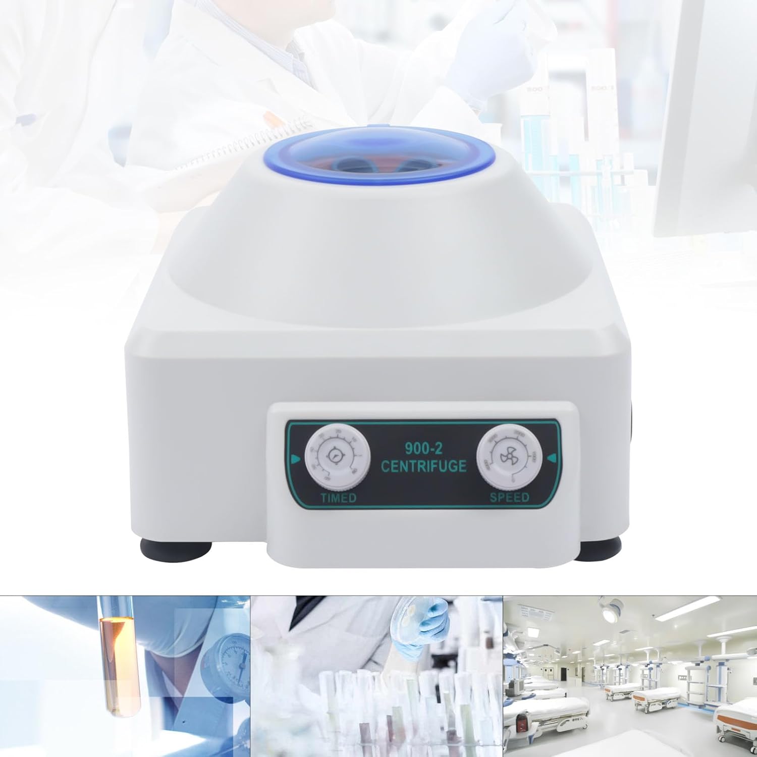 Portable Lab benchtop Centrifuges,900-2 Electric Centrifuge Machine 6x20ml,110V Stable PRP Centrifuge Machine,Desktop Centrifuges with Timer 0-60min 4000rpm 2086xg 30W
