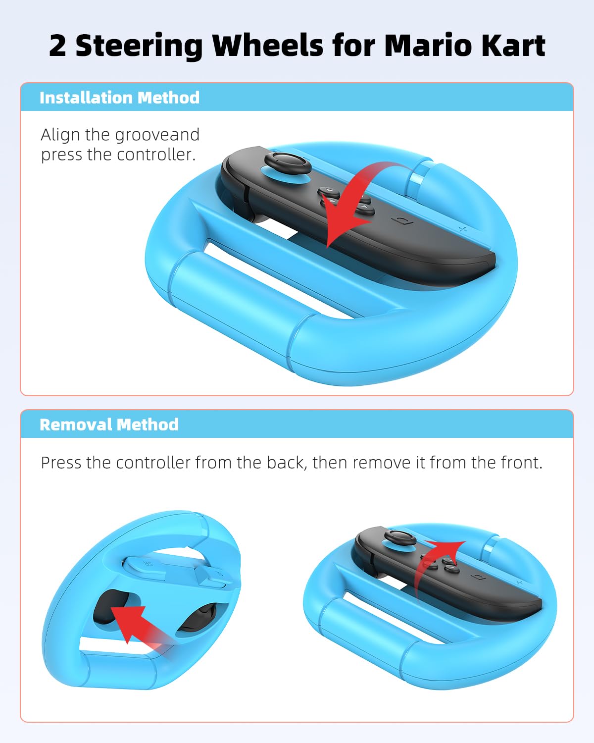 Switch 2 Accessories Bundle for switch 2, 24 in 1 Kit, switch 2 slim Case, 2 Screen Protector, Charger Dock for switch 2 with Cable, 2 Steering Wheel, for Joycon 2 Protective Shell & 2 Grip, 8 Thumb Grips, 2 Game Card Case Included - Switch 2 Accessory Kit - Image 4