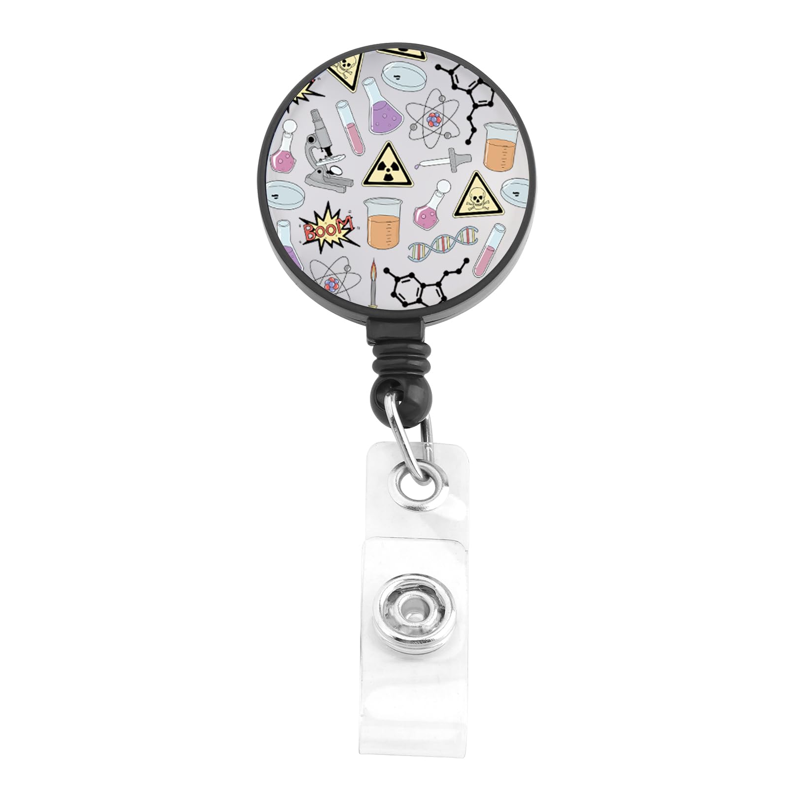 Chemistry Science Badge Reel Laboratory Science Gifts Lab Badge Holder Retractable Clip for Scientists Nurses Doctors Chemist
