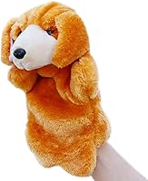 Vista 4 de Marionetas de peluche para perros y cachorros, juguetes de peluche para contar historias imaginativas (marrón)