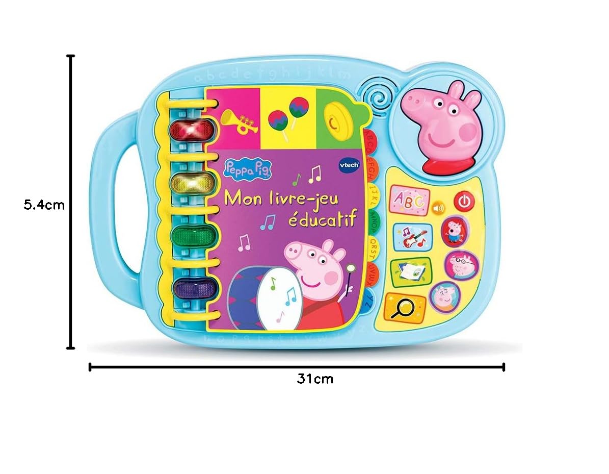 VTech Peppa Pig Mon Livre-Jeu Éducatif – Livre Enfant 18 Mois – 5 Ans – Français