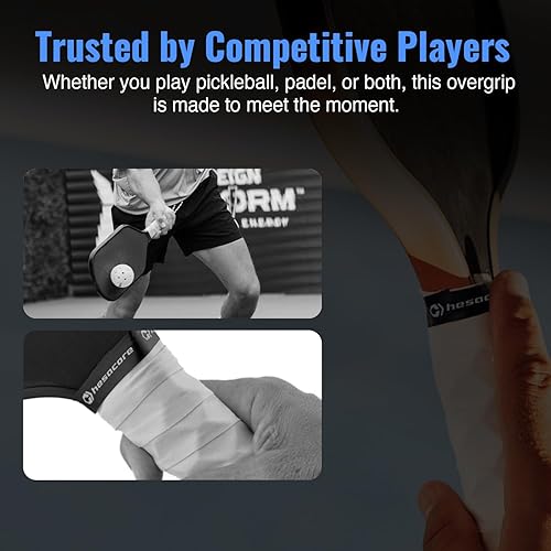 Miniatura 6 de Hesatac Cinta de Sobreagarre  para Pickleball, Pádel y Tenis  Hecha para Agarres Hesacore  Absorbe el Sudor, Suave, Antideslizante, Sobreagarre