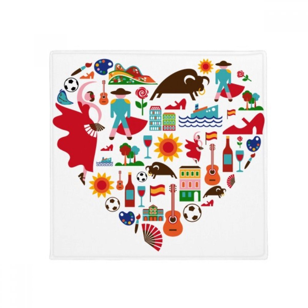 Tapis espagnol corrida cadeau original 80x80cm multicolore pour amateur de voyage