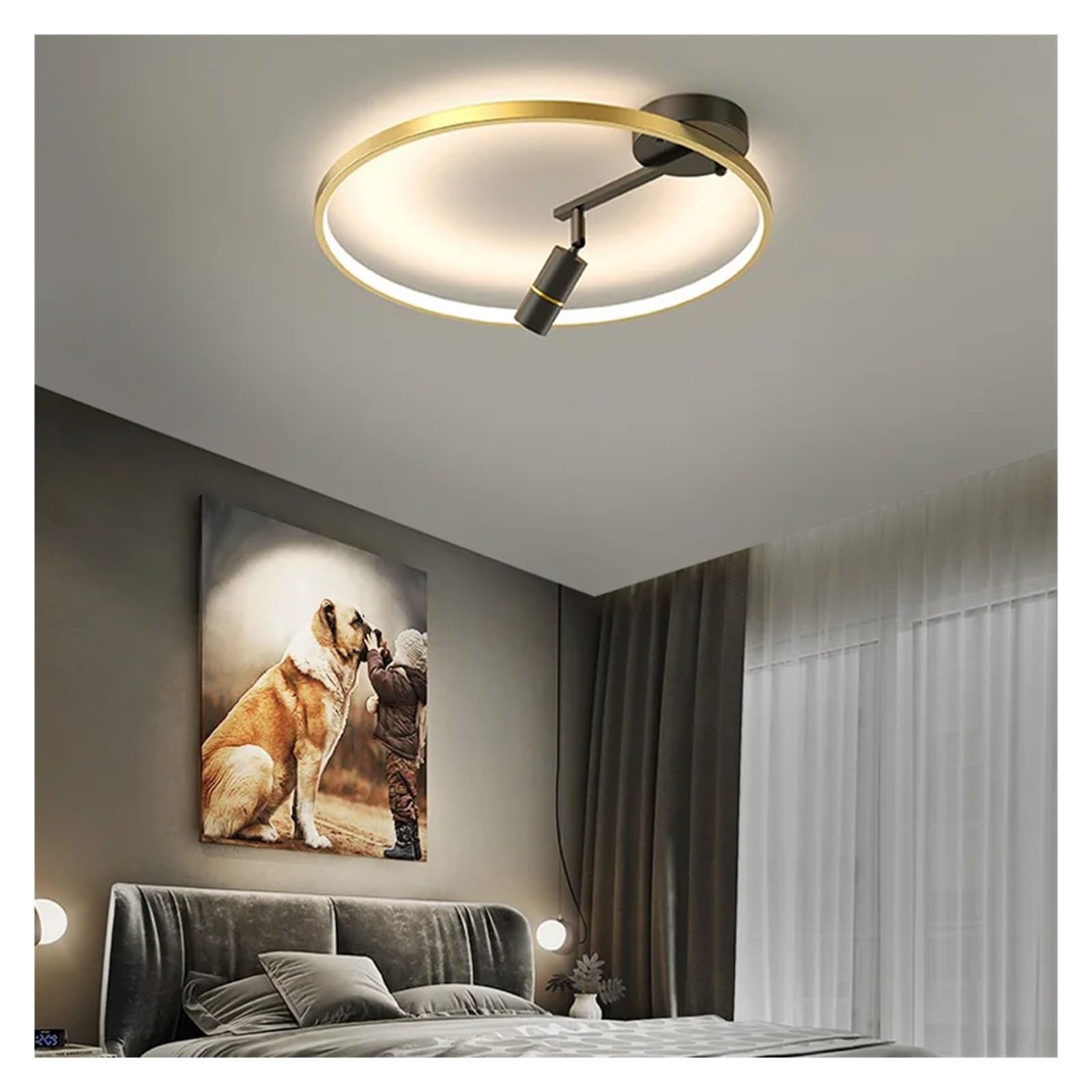 Nowoczesna lampa sufitowa LED do sypialni, jadalni, salonu, lampa wisząca do korytarza, restauracji, oświetlenie do gabinetu, domu dekoracyjnego, 50 cm, złota