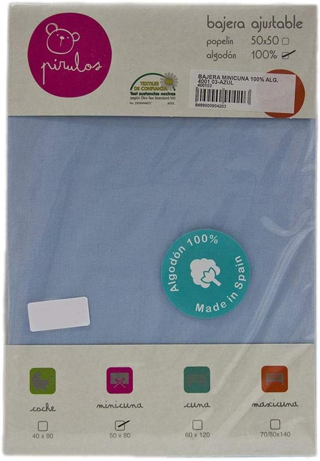 pirulos 40100003 – Fitted, Cotton, 50 x 80 cm, Blue