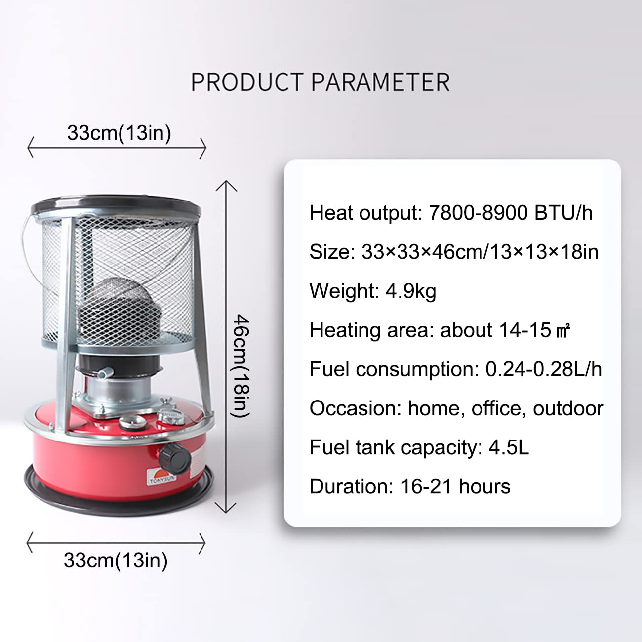 Poêle À Pétrole pour Pièces Intérieures,Chauffage Sans Electricite Chauffage à pétrole avec 2 mèche pour Intérieur Camping Randonné,Réservoir de 4,6 l Jusqu'à 16 m²