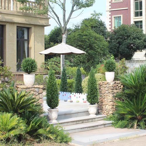 4FT Artificial Cedar Topiary Trees, Set of 2 - image 5