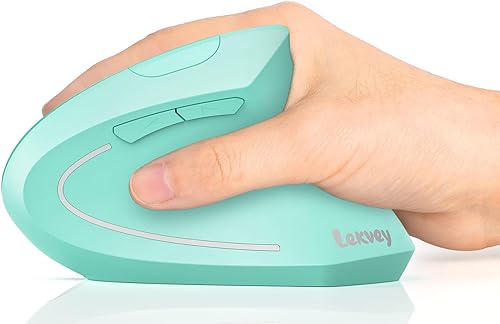 Miniatura 14 de Lekvey Ratón ergonómico, ratón inalámbrico vertical, recargable 2.4 GHz USB óptico túnel carpiano ratones : 800/1200/1600 DPI, 6 botones, para
