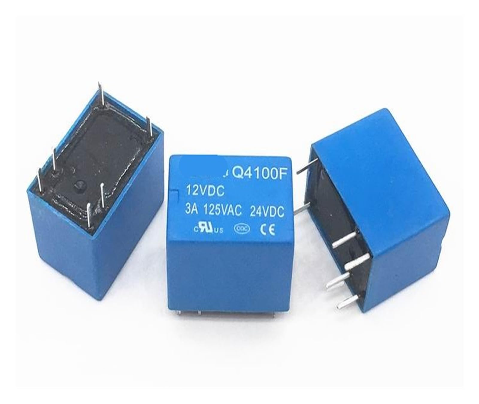 Relé de 6 pines Q4100F 12VDC con capacidad de 3A para circuitos electrónicos