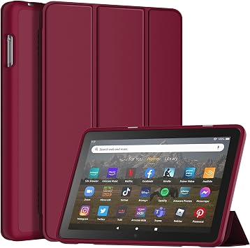 All New Tablet Case Fits 8 & 8 Plus Tablet, [Sleep/Wake] DJ&RPPQNOT Compatible with ipad 9th/8th/7th Slim Soft TPU Back Smart Magnetic Stand Protective Cover Cases,Red