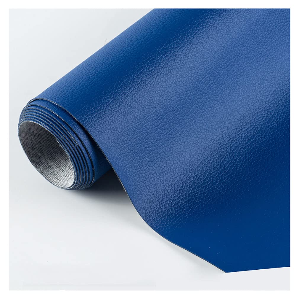 Tissu d'ameublement simili cuir bleu 1.37x2m pour rénover vos chaises de salle à manger