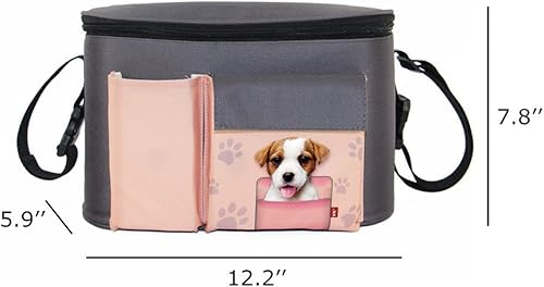 Miniatura 3 de Organizador de carriola Bolsa de carriola múltiples bolsillos gran capacidad dos métodos de uso, Azul