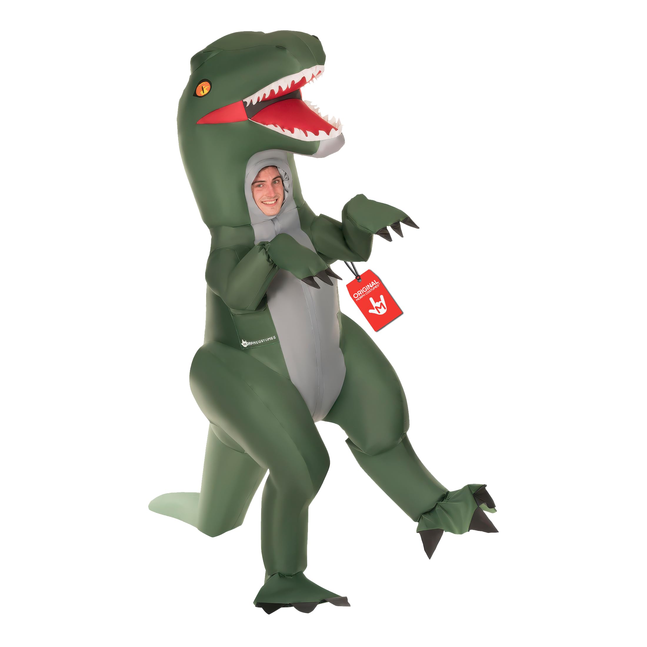 Morph Blow Up Velociraptor Costume, Inflatable Dinosaur Costume Adult, Blow Up Dinosaur Costume Adult
