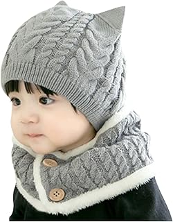 JoyJoy Baby,Clothing,Baby Boys 0-24m,Accessories,Hats & Caps Infant Baby Boy Girl Winter Hat Toddler Cat Beaniess Hat with Scarf Fleece Lined Knitted Cap Neckwarmer for Kids 2 Pieces Bills Baby Hat