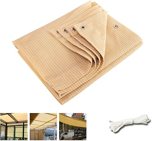 KDDEON - Sombrilla para balcón o patio, 85 % resistente a los rayos UV, malla transpirable antiedad, con hebilla de cobre y cordón, color amarillo