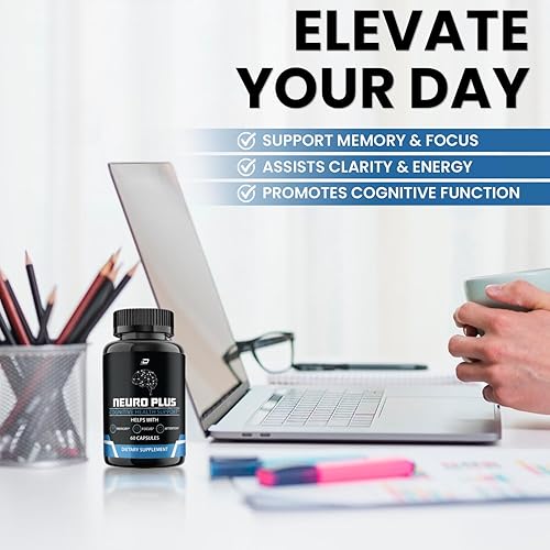 Vista 3 de Suplemento cerebral Neuro Plus, NeuroPlus para fórmula de memoria, Nero Plus PQQ para reducir los efectos negativos de la niebla cerebral, función