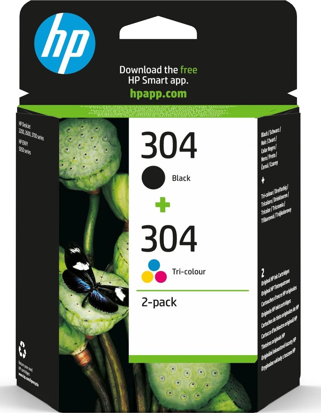 HP 304 Black & Tri-colour Original Ink Cartridges 2-Pack