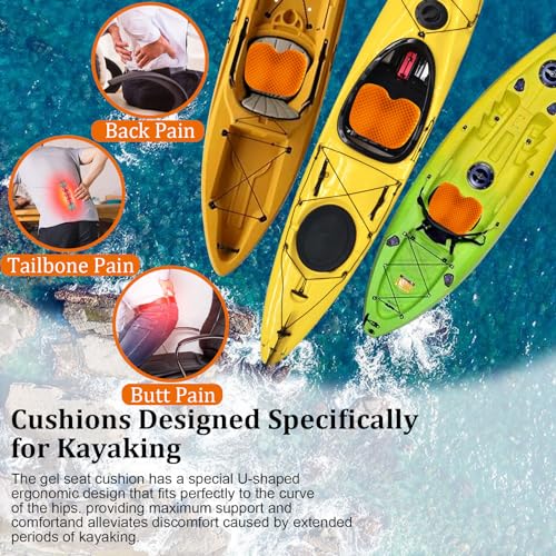 Image of NEW-Vi Anti-Slip Kayak Seat Cushion - Waterproof Thicken Gel Boat Kayak Canoe Rowing Stadium Pad for Sit in Kayak Chair Kayak Accessories Equipment Gear for Fishing Kayak