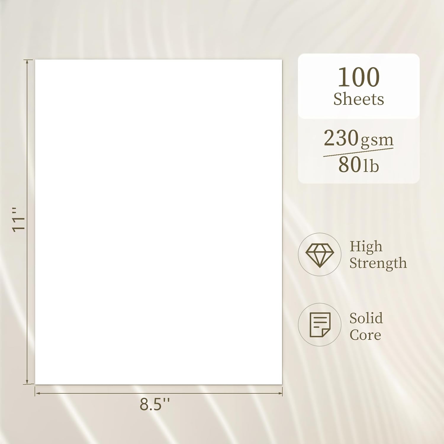 White Cardstock 8.5 x 11, White Cardstock Printer Paper 80lb 100 Sheets, GIGYES Copy Paper for Printer, Watercolor Drawing, Certificate, Invitations