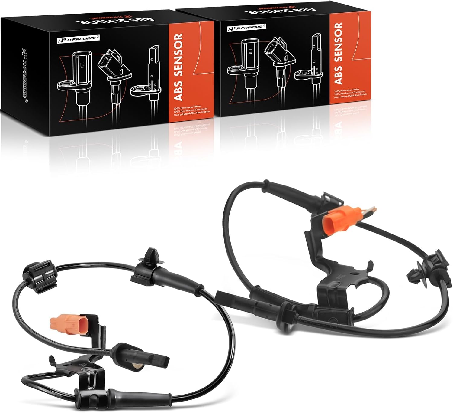 A-Premium ABS Wheel Speed Sensor Compatible with Honda Models - CRV 2002 2003 2004 2005 2006, Sport Utility - Front Driver and Passenger Side, 2-PC Set, Replace# 57455-S9A-013, 57450-S9A-013