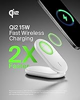 Vista 2 de Belkin Magnetic Foldable Wireless Charging Stand 15W - MagSafe-Compatible Qi2-Certified Charger, Wireless Charging Stand for iPhone 16, Galaxy S25