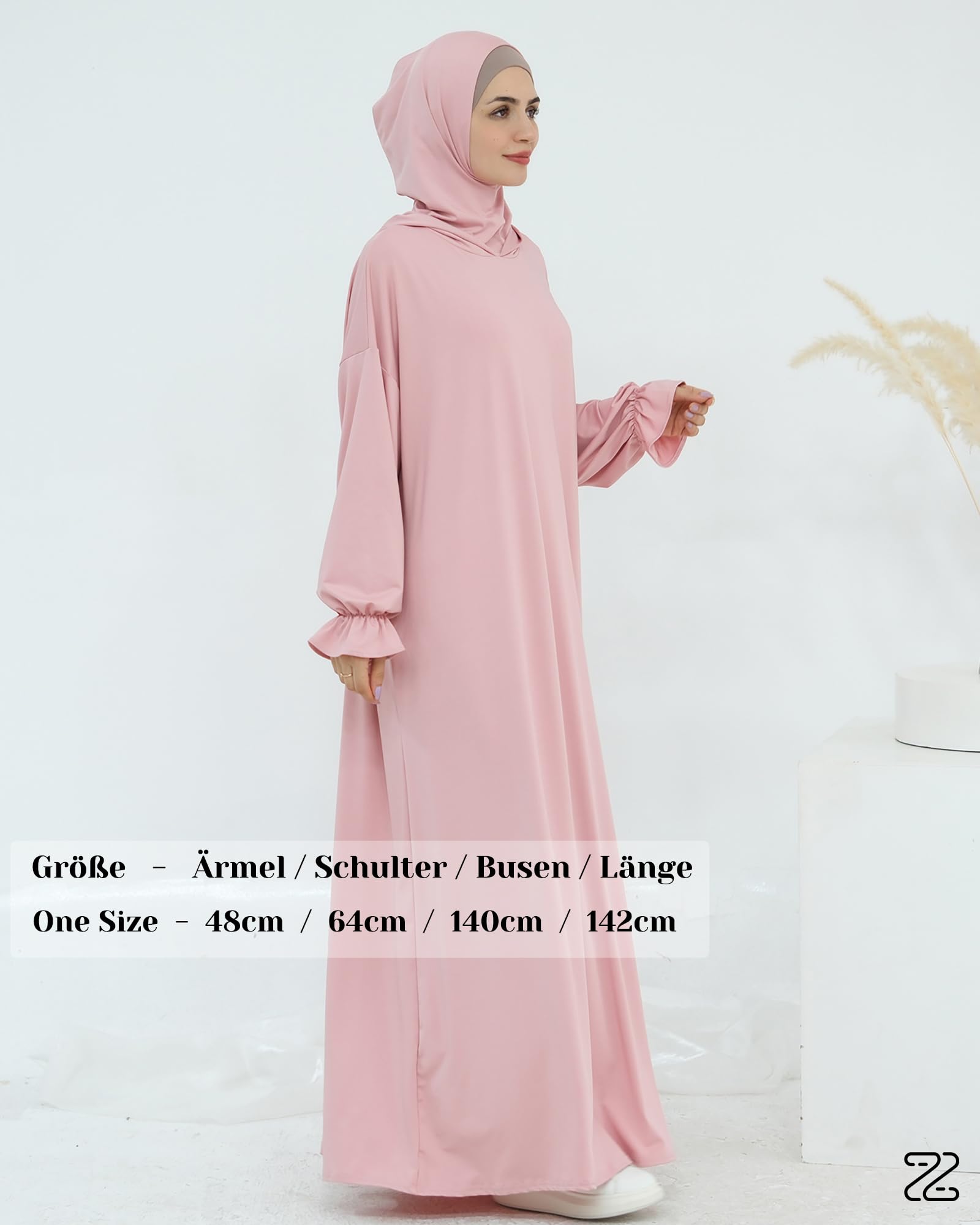 Festliche Gebetsabaya mit Kapuze und Seitentaschen Praktische Frauen-Robe für muslimische Festtagszeremonien