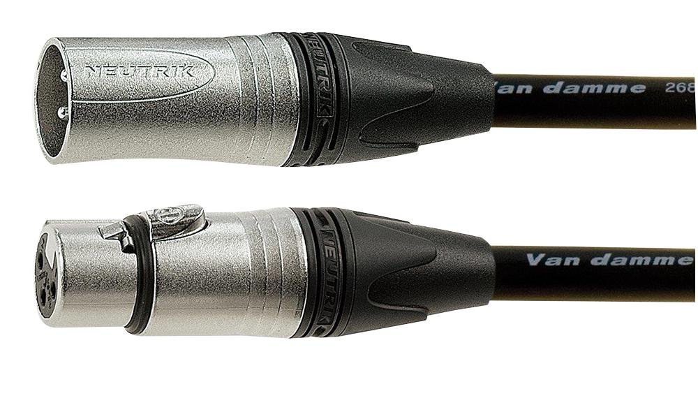 VAN DAMME XLR MIC LEAD, MALE TO FEM, 5M, BLACK