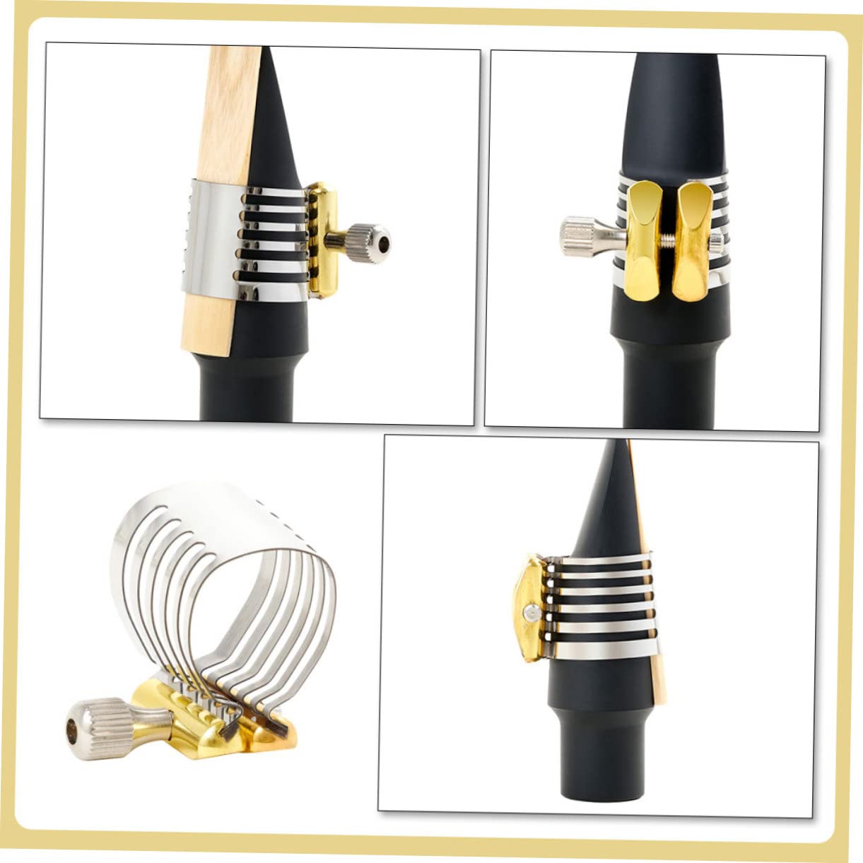 Toyvian 2sets Clip Per Sassofono Inossidabile Accessorio Professionale Per Strumenti Fiato Facile Da Installare Adatto Principianti e Professionisti