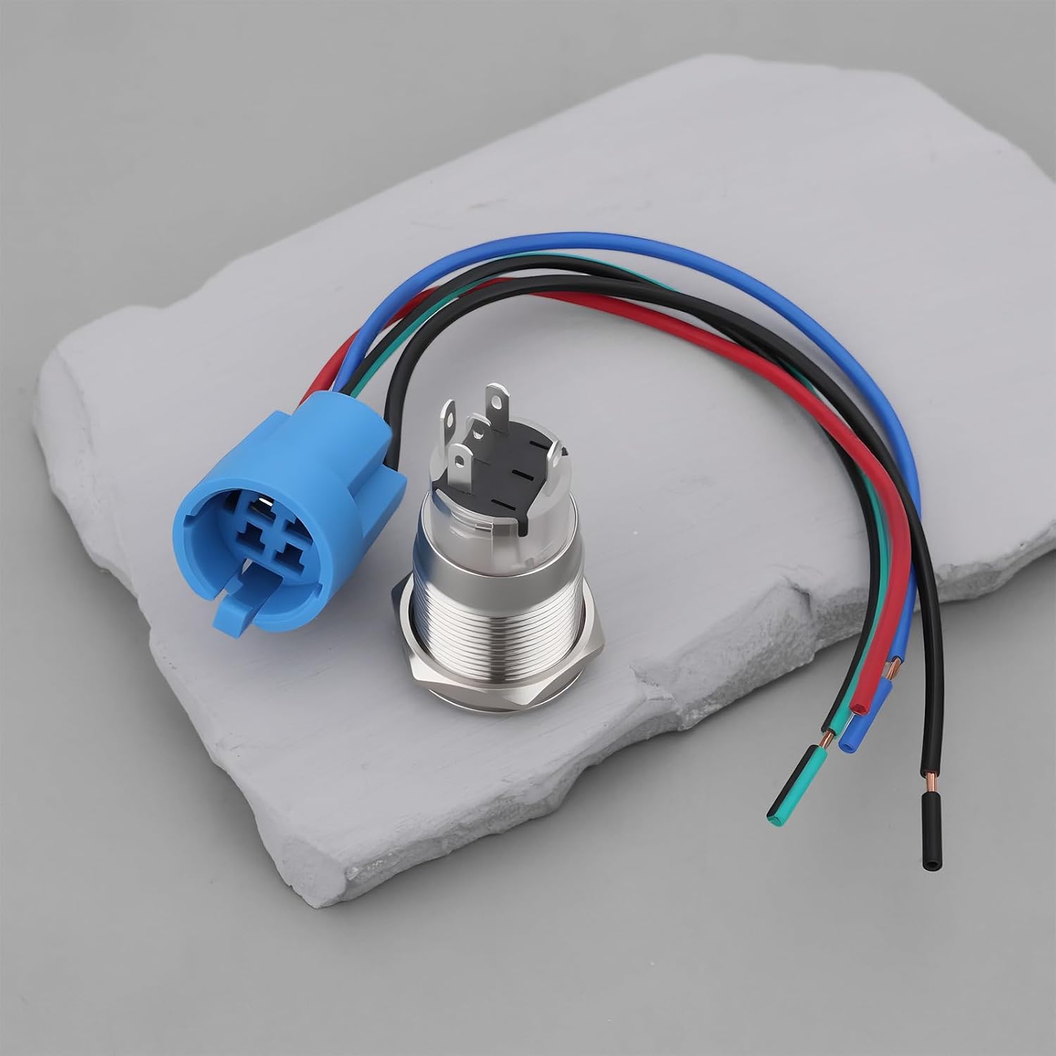 19mm Auto Emergency Hazard Warning Light Switch Red LED 22×47mm 12V for Car Emergency Warning Strobe Lights