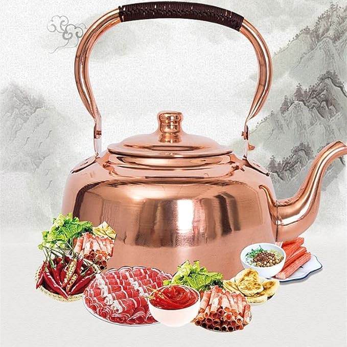 Amazon｜やかん5L 銅製 ケトル 純銅 ティーポット 手作り銅ケトル 銅製