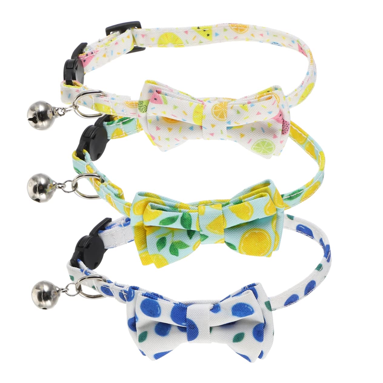 FRCOLOR 9pezzi Collare Per Gatti Con Campanellino Da Stile Fruttato Misto Accessorio Estivo Per Foto e Sicurezza Del Tuo Zampe