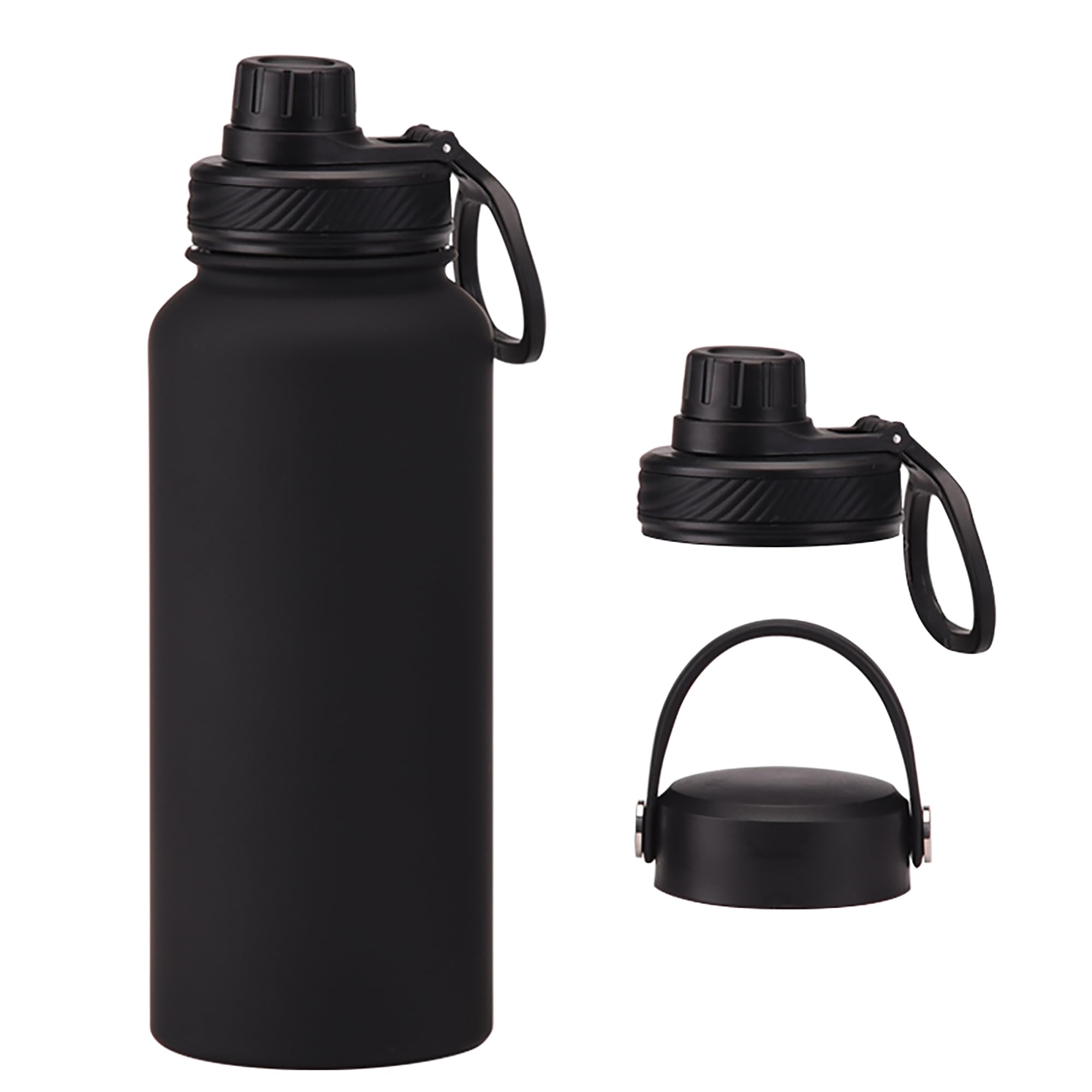 Large capacity insulated water bottles showing size comparison