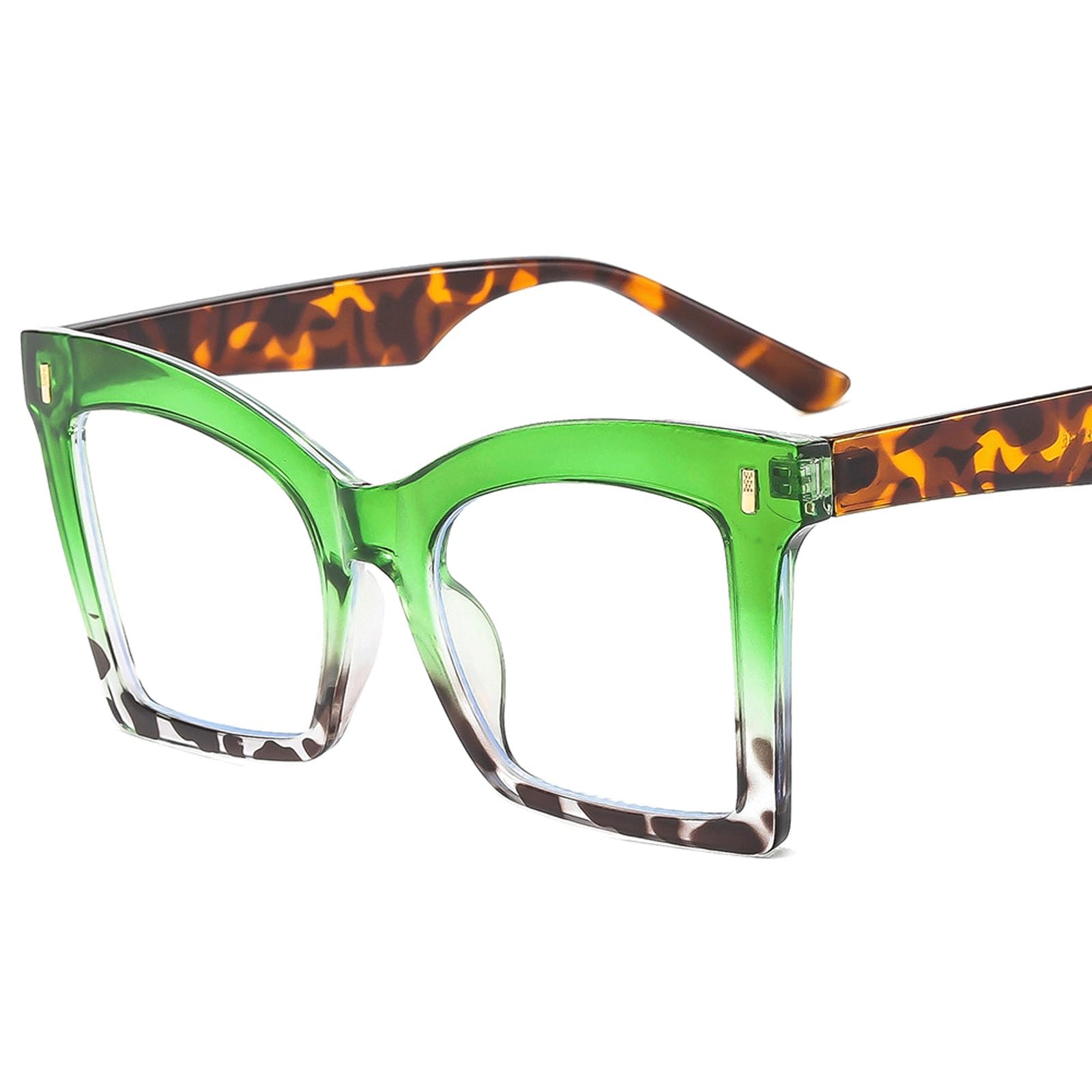 Monturas de Gafas de Moda Anteojos Grandes Mujer | Gafas más grandes for gafas de lectura sin receta estilo mariposa for computadora(C5 Green)