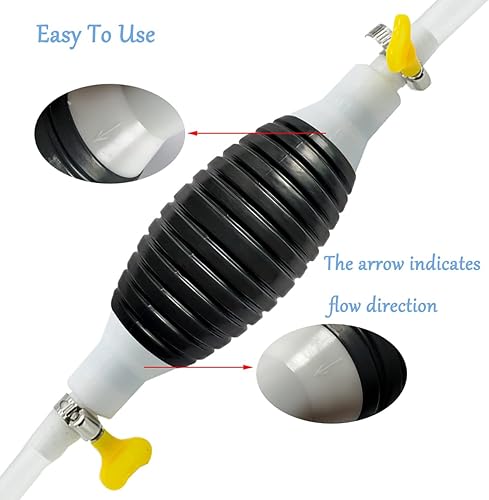 Miniatura 3 de Bomba manual de sifón de combustible, bomba manual de sifón de gas, bomba de sifón portátil para transporte de líquidos diesel de gasolina (9.8 pies)