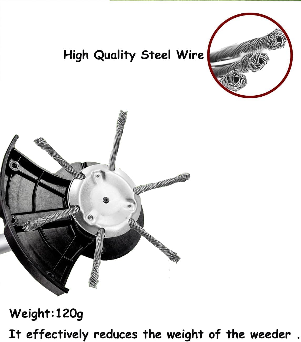 2PCS Steel Wire Grass Trimmer Head, String Trimmer Replacement Parts, Universal Brush Cutter for Lawn Mower Edging, 6 Inch Steel Wire Weed Brush Cutter Trimmer Head (6 Blades)