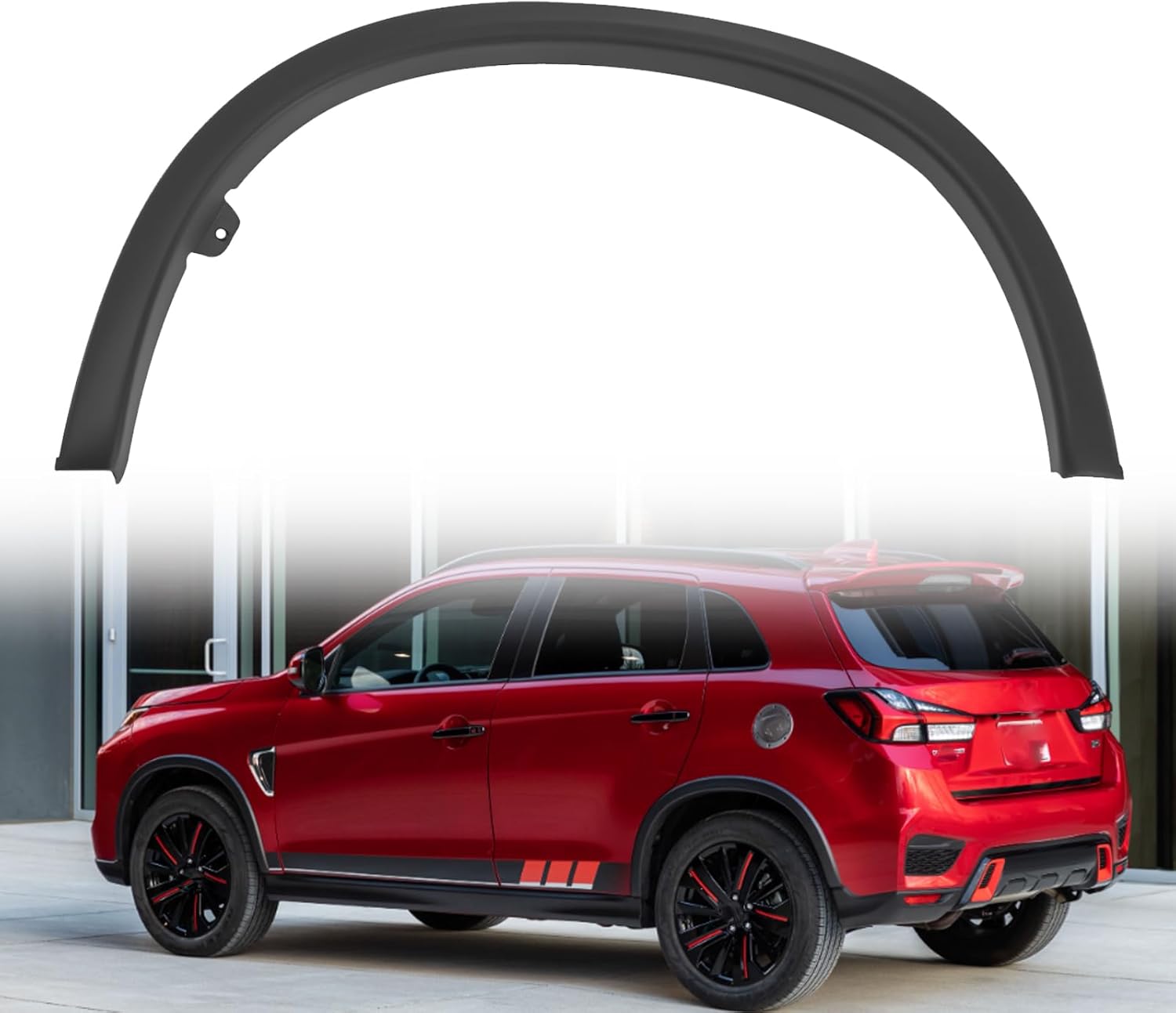 Rear Flare Molding Trim for 2020-2023 Mitsubishi Outlander Sport, Black ABS Fender Guards Direct Replacement 5228A596 5228A595 (Left Driver Side)