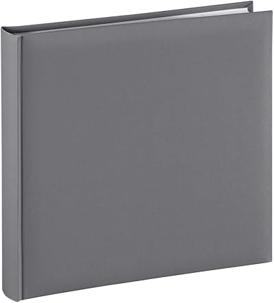 Hama Fotoalbum Jumbo 30x30 cm (Fotobuch mit 80 weißen Seiten, Album für 320 Fotos zum Selbstgestalten und Einkleben) grau
