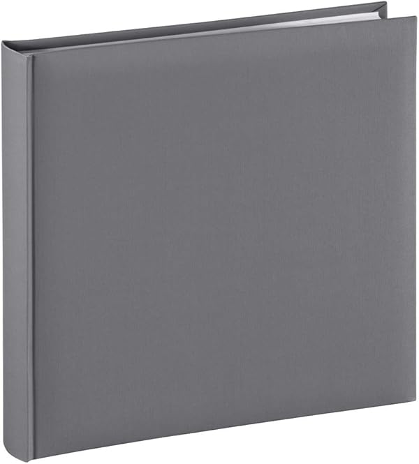Hama Fotoalbum Jumbo 30x30 cm (Fotobuch mit 80 weißen Seiten, Album für 320 Fotos zum Selbstgestalten und Einkleben) grau