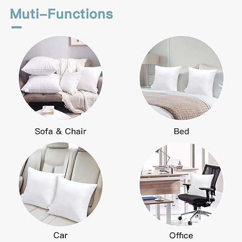 Miniatura 6 de Artscope Juego de 2 almohadas impermeables para exteriores, juego de 2, cojín decorativo cuadrado de alta calidad, suave para muebles de patio,