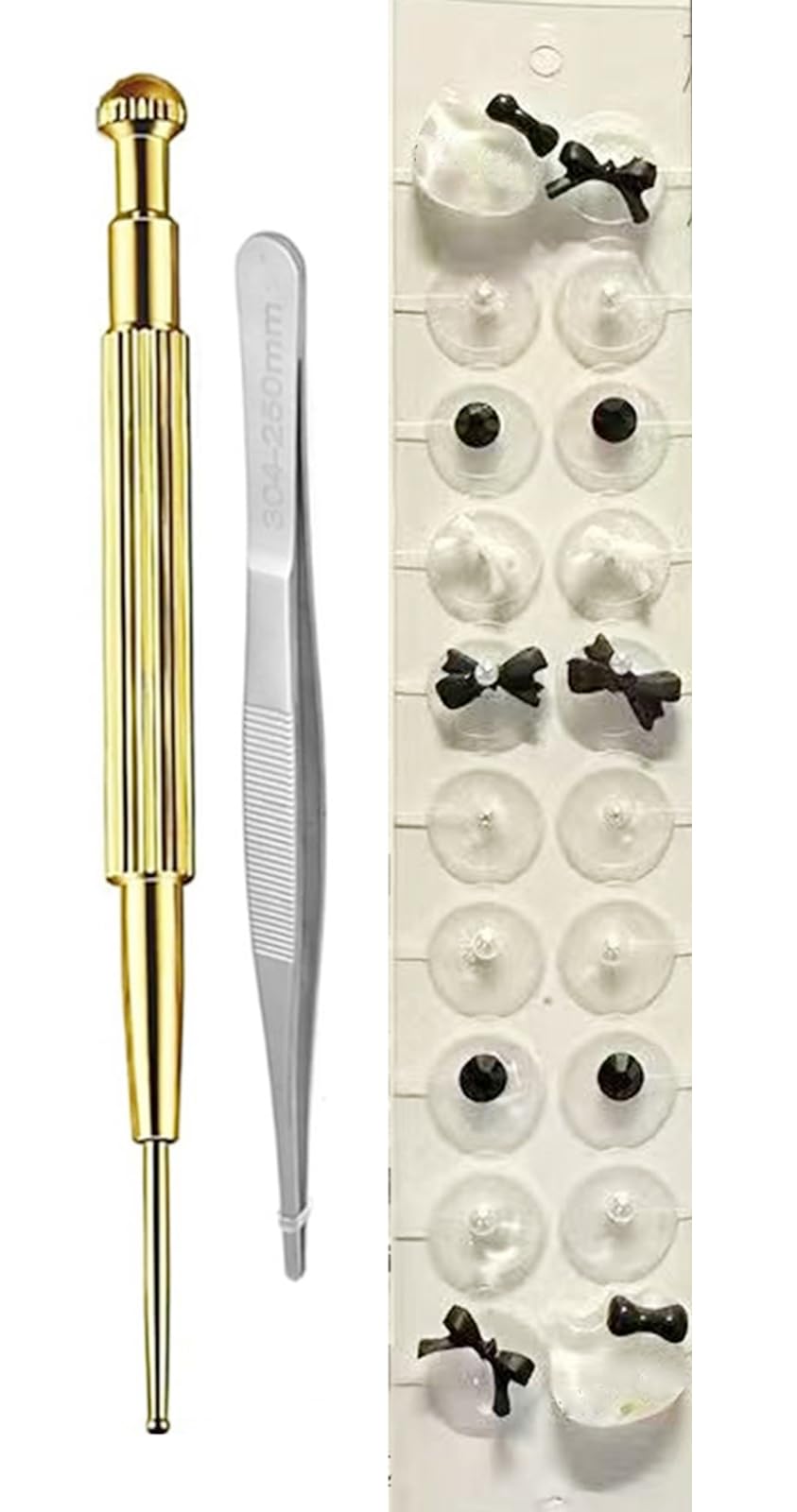 Ear Seeds Acupuncture Kit - Acupressure with Ears Seed, with Bonus Free Chart and Brass Acupressure Probe - for Balance & Wellness