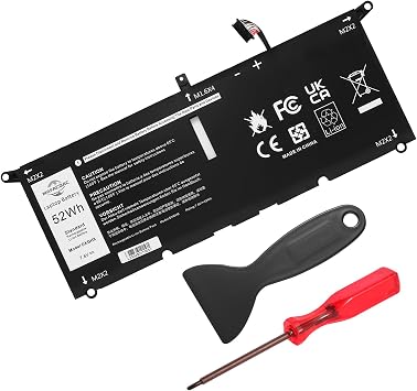DXGH8 7.6V 52Wh Laptop Battery Replacement for Dell XPS 13 9370 9380 7390 Inspiron 13 7000 7391 2-in-1 5390 5391 XPS13 9305 XPS13-9370 Notebook Li-ion Battery G8VCF