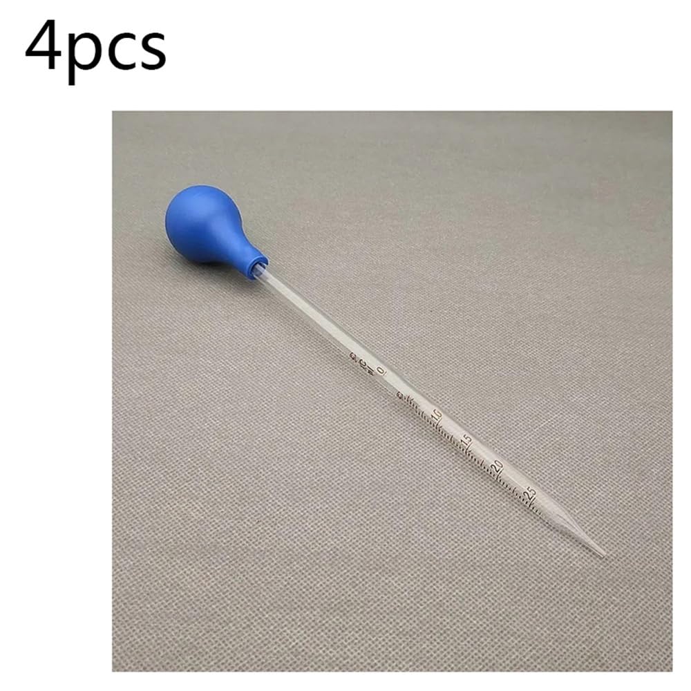 Gotero de vidrio, paquete de 4 pipetas de laboratorio graduadas con cabezal de goma, varios tamaños for transferencia de líquidos de precisión(2ml)