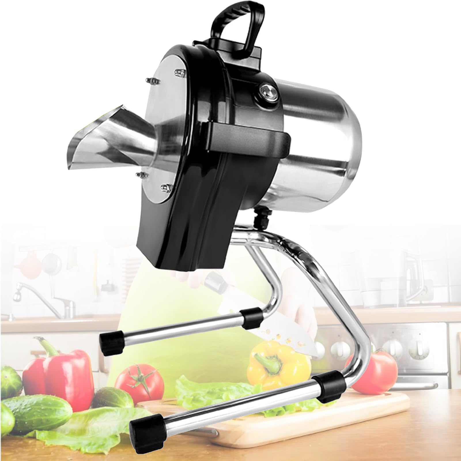 SBCGFY Electric Scallion Shredder, Stainless Steel Vegetable Chopper, Adjustable Thickness Slicer,For Garlic Sprouts, Chives, Seasoning,110Lk