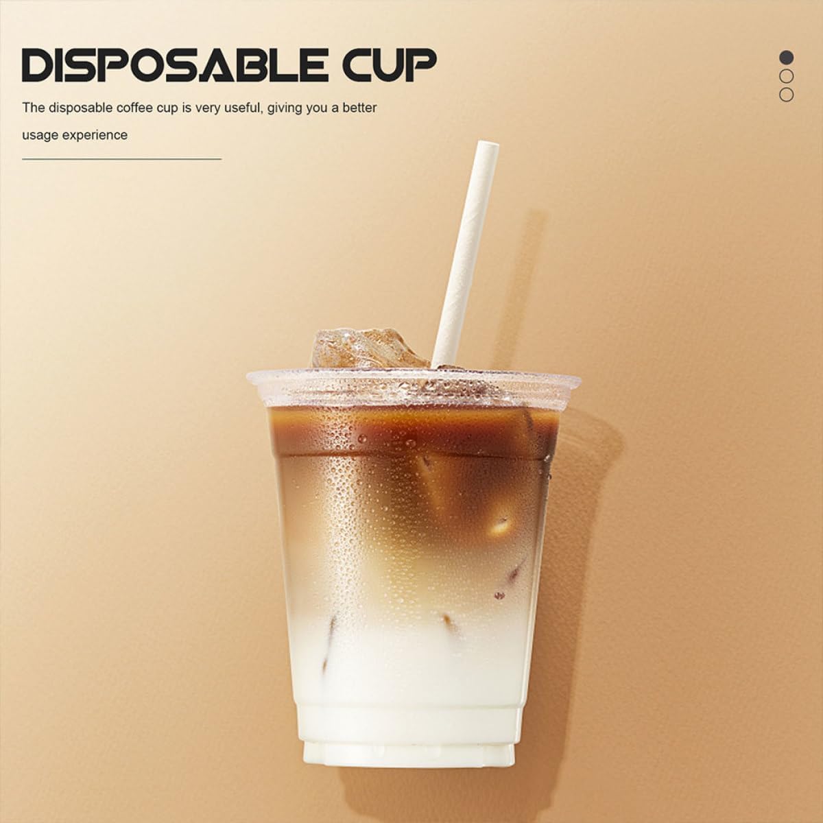 100pcs 10oz Disposable Plastic Cups with Flat Lids, Pet Cold Beverage Cups for Juice, Coffee, Smoothies, Party and Outdoor Use