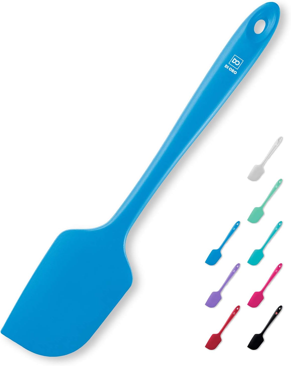 DI ORO Silicone Spatula - 600ยฐF Heat-Resistant Rubber Kitchen Spatula for Baking, Scraping, & Mixing - BPA Free Nonstick Cookware Safe Flexible Utensil for Cooking - Seamless & Dishwasher Safe (Black)