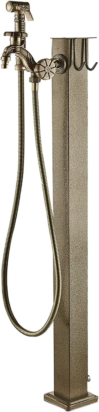 Freestanding Garden Water Column with Hose Bracket - Retro Outdoor Faucet, Anti-Freeze Hydrant for Garden Irrigation & Car Wash, 32in Tall Water Pipe (80cm)