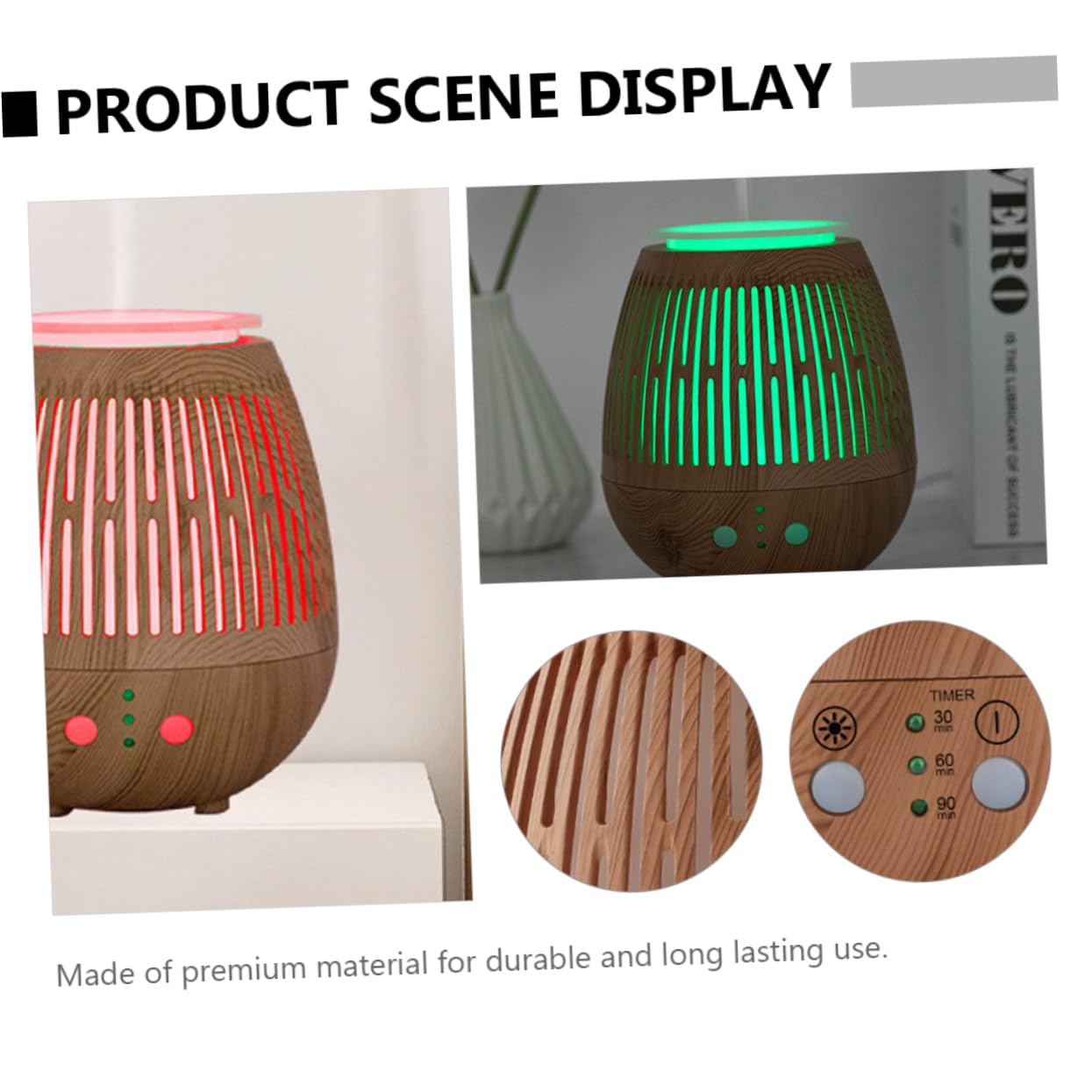 DOITOOL Diffusore d Aroma Silenzioso Luce Notturna LED Umidificatore per Auto Camera da Letto Ufficio Riduce Secchezza Aria Spazio
