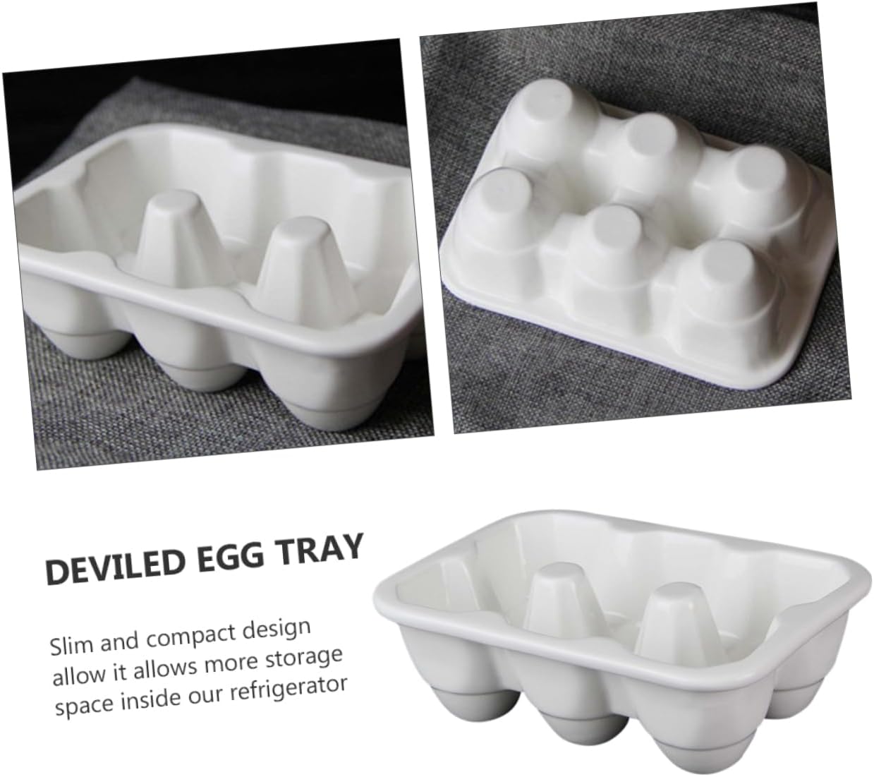 POPETPOP 6grids Storage Box Tray for Refrigerator Organization Slim Design for Efficient Space Utilization